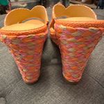 Marc Fisher Pink and Orange Woven Espadrille Wedge Photo 5
