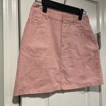 Forever 21  Pink White Gingham Cotton Stretch A Line Mini Skirt Pockets Size S Photo 3