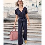 NWT Boden Romilly Jumpsuit 8 Petite Navy Blue Short Sleeve Size 8P Photo 1