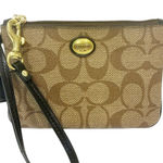 Coach F50142 Khaki/Brown Peyton Signature Small Wristlet Photo 0