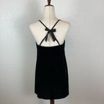 Linea Donatella Y2K Black Lace Velvet Bow Back Babydoll Goth Mini Slip Dress M Photo 5