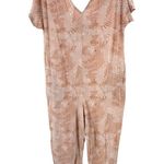 AnyBody leopard tropical tan pink short sleeve v Photo 1