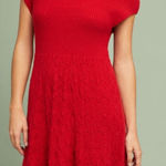 Anthropologie Feather Bone Red Oda Sweater Dress S Photo 0