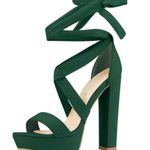 Allegra K NWOT Open Toe Lace Up Platform heels - Size 9 Photo 0