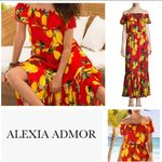 Alexia Admor NWT Sz L Adorable Summer Maxi Dress Fresh Lemons Print Photo 1