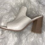 Seven 7 Isabella Crocodile Embossed Mule Sz 8 Ivory Color Photo 2