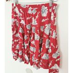 VTG Surya Red Tropical Print Elastic Waist Pull Up Mini Skirt Vacation Vibes M Size M Photo 1