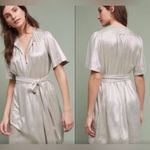 Sabina Musayev Mercury Mini Dress Metallic Shimmer Mini Dress Tie Front Size M Silver Size M Photo 1