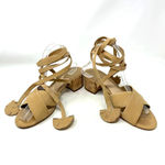Brian Atwood Astor Camel Nubuck Lace Up Tie‎ Sandals Size US 8.5 Tan Photo 2