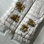 Lilly Pulitzer  White & Gold Fringe Palm Tree Printed Vest Medium Photo 1