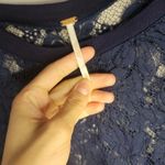 Free People lace blue sweater size s Photo 3