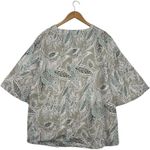 Bryn Walker  Top Womens Large Tan Paisley Linen Lightweight Beach Cottage Boho Photo 1