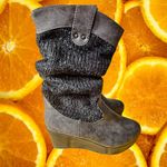 Muk Luks Women's Charcoal Black Quinn Wedge Winter Boot Size 7 Photo 3