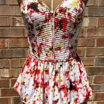 Parker Penelope 100% Silk Floral Bustier Top Strapless Sweetheart Neckline Photo 0