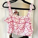 Intermix 193 NWT  Tie Dye Tank Crop Blouse Size XL Color Pink White Photo 4