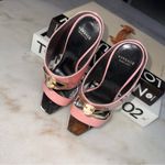 Versace New  Pink Patent Leather & Plexiglass Mules Photo 6