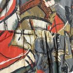 John Mark  Size L Art To Wear Multicolor Abstract Button Down Tunic Blouse Pocket Photo 6