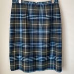 Hillard & Hanson  plaid wool blend skirt blue & green size 10 Photo 2