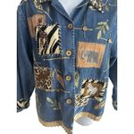 VTG New Directions Women's Embroidered Blue Denim Safari Jacket Sz Medium Casual Photo 5