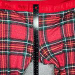 PINK Victoria's Secret Plaid Pajama Set Women Large Top and Pants Christmas Red Photo 10