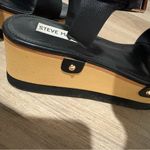 Steve Madden Dominica Black studded Leather Platform Sandals Black Wood size 7.5 Photo 5