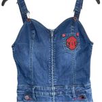 True Religion  Women's X Manchester United Skinny Stretch Denim Overall Jumpsuit Photo 6