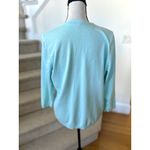 Talbots Charming Cardigan Light Aqua Blue Scallop Trim Long Sleeve Photo 4