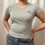 Calvin Klein Jeans Vintage Gray Cotton Short Sleeve T-Shirt Size Small Photo 1