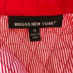 Briggs New York Red Quilted Jacket Striped Lining Silver Snaps Collared Photo 4