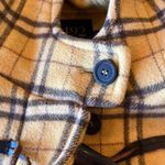 Yellow Brown Plaid Winter Coat Hooded Womens Photo 11
