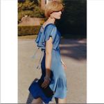 Anthropologie  Sachin & Babi Ruffled Maxi Dress V-Neck Flutter Sleeves Blue 8 Photo 5