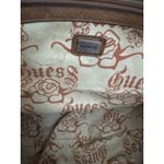 Guess Vintage 80s Large Ostrich Embossed Satchel Handbag Brown Large Lock Detail Photo 13