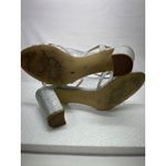 Badgley Mischka Silver Glitter Block Heel Sandals Sparkle Dress Women's Size 11 Photo 7