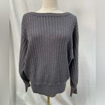 Leroy‎ Knitwear Vintage Boat Neck Dolman Shimmer Striped Grey Sweater Womens Med Gray Photo 1