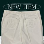 INC White Embroidered Flare Jeans Womens Petite 12P Stretch Comfort Wide leg Photo 1