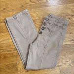 Free People High-Rise Button-Front Chino Pants – Taupe/Khaki, Size 6 Photo 7