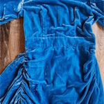 Rhode Pia Draped Velvet Mini Dress In Turquoise Size XS Sleeveless Blue Photo 6