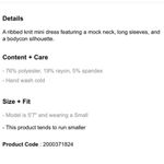 Forever 21 NWT Black Ribbed Knit Mini Dress Long Sleeved New Photo 6