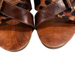 MIA Vintage Leather/Cowhair Wooden Platform Ankle Strap Sandal, Sz 8 Photo 10