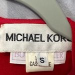 Michael Kors Red Long Sleeve Crew Neck Back Zip Blouse Size Small Photo 1