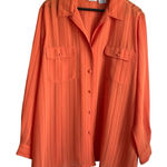Liz Baker  Women Tunic‎ Top 22W Orange Button Up Career Workwear Modern Flowy Photo 0