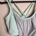 Athleta Women Size Medium Grey & Mint Green Energize Strappy Bra Tank Top Photo 1