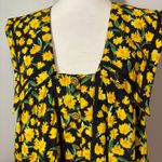 Maeve Anthropologie Collared Poplin Swing Mini Dress Black Yellow DaisyXS Size XS Photo 3