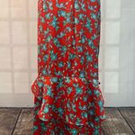 Love, Whit. By Whitney Port Red Blue Floral midi Skirt Size Large Photo 9
