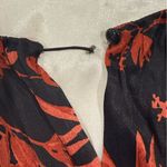 Anthropologie  The Somerset Jumpsuit Satin Black Red Floral Print V Neck Small Photo 13