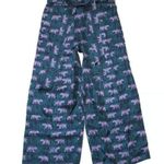 J.Crew NWT Petite Silk Wide Leg in Tiger Navy Jungle Print Belted Crop Pants 4P Photo 1