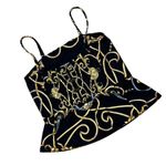 J. McLaughlin Reyna Navy Printed Peplum Tankini Swim Top, Sz XS Photo 2