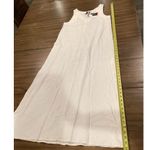 DKNY  Linen V Neck long Maxi shift  Dress white sleeveless extra small nwt Photo 4