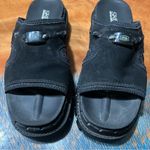 Skechers Jammers leather sandals Sz 6 Black Platform Chunky 90s Y2K slides Photo 9