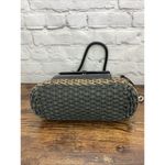 Brighton Brown Black Wicker And Leather Shoulder Bag Purse Woven Strap Zip Top Photo 4